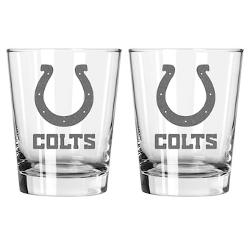 The Memory Company Indianapolis Colts 2-Pack 15oz. Double Old Fashioned Glass Set