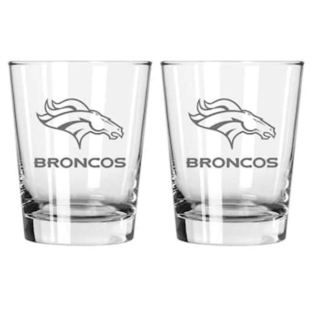 The Memory Company Denver Broncos 2-Pack 15oz. Double Old Fashioned Glass Set