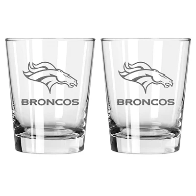 The Memory Company Denver Broncos 2-Pack 15oz. Double Old Fashioned Glass Set