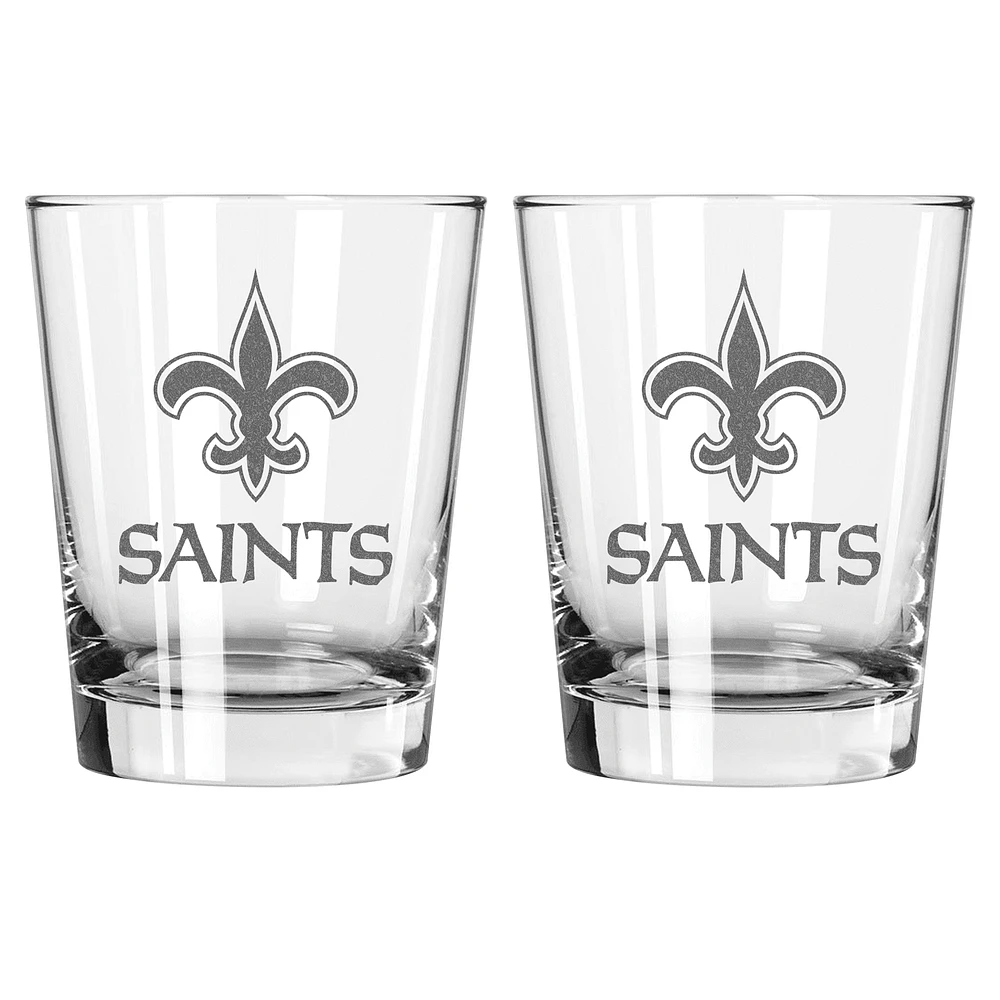 The Memory Company New Orleans Saints 2-Pack 15oz. Double Old Fashioned Glass Set