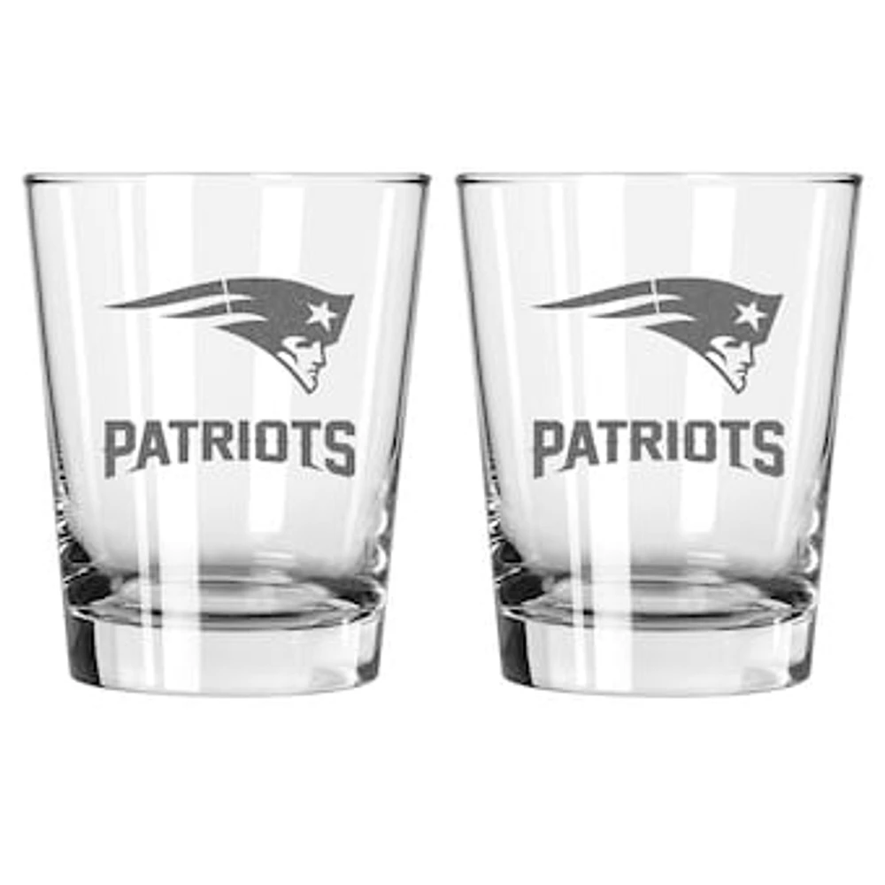 The Memory Company New England Patriots 2-Pack 15oz. Double Old Fashioned Glass Set