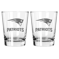 The Memory Company New England Patriots 2-Pack 15oz. Double Old Fashioned Glass Set