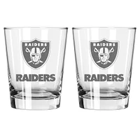 The Memory Company Las Vegas Raiders 2-Pack 15oz. Double Old Fashioned Glass Set