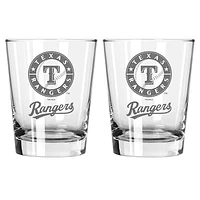 The Memory Company Texas Rangers 2-Pack 15oz. Double Old Fashioned Glass Set