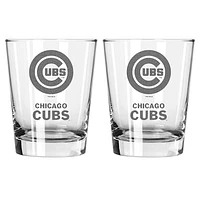 The Memory Company Chicago Cubs 2-Pack 15oz. Double Old Fashioned Glass Set