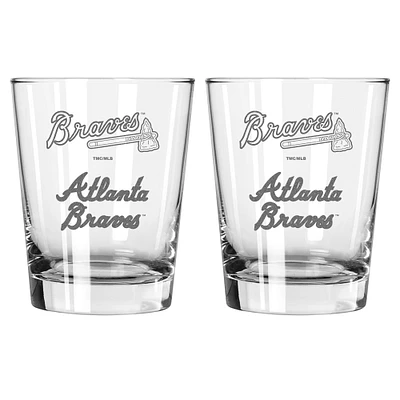 The Memory Company Atlanta Braves 2-Pack 15oz. Double Old Fashioned Glass Set