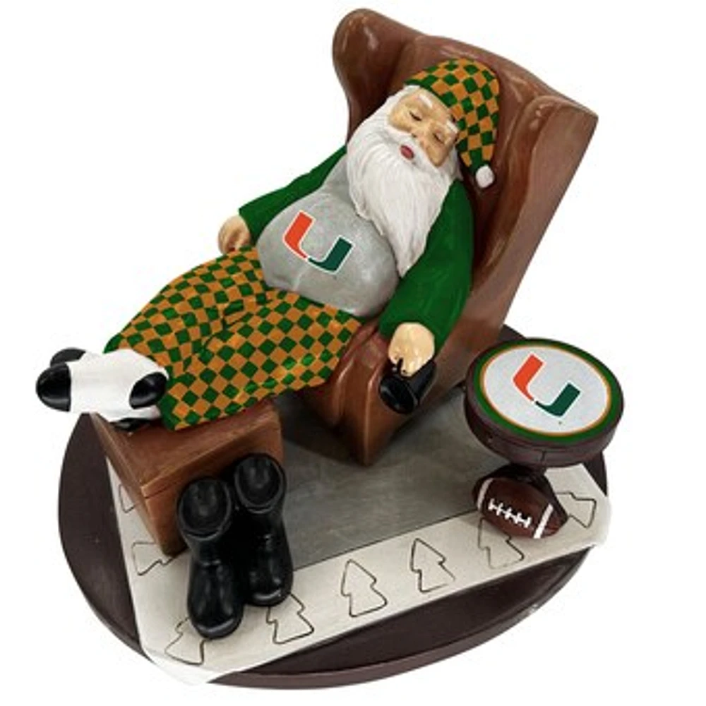 The Memory Company Miami Hurricanes Resting Santa Figurine