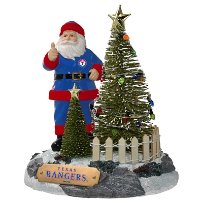 The Memory Company Texas Rangers Santa Figurine with LED Tree