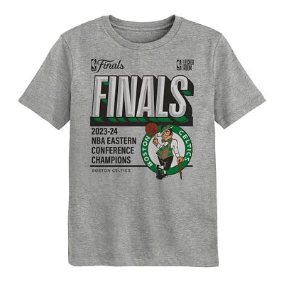 Preschool Fanatics Heather Gray Boston Celtics 2024 Eastern Conference Champions Locker Room T-Shirt