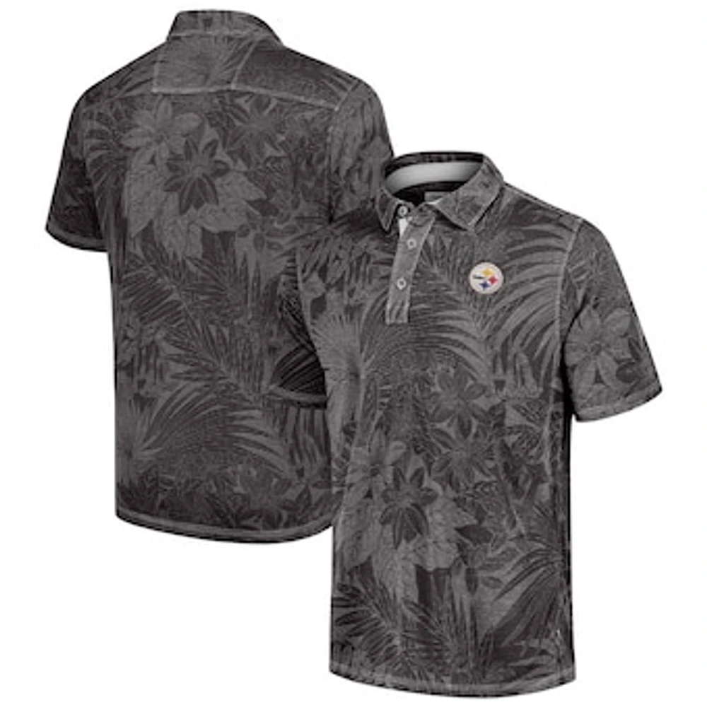 Men's Tommy Bahama Black Pittsburgh Steelers Big & Tall Santiago Paradise Polo