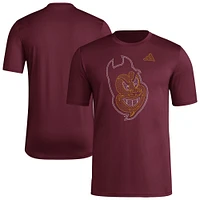 Men's adidas  Maroon Arizona State Sun Devils Locker Local Impression AEROREADY T-Shirt