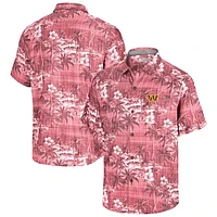 Men's Tommy Bahama Burgundy Washington Commanders Coconut Point Isla Palmetta Camp Button-Up Shirt