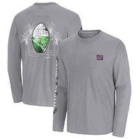 Men's Tommy Bahama  Gray New York Giants Oasis Endzone Lux Long Sleeve T-Shirt