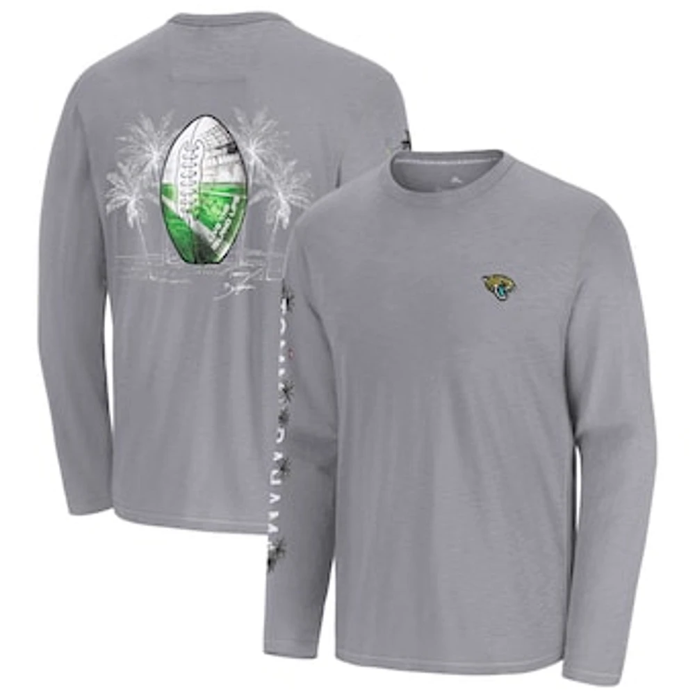 Men's Tommy Bahama  Gray Jacksonville Jaguars Oasis Endzone Lux Long Sleeve T-Shirt