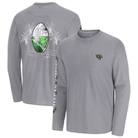 Men's Tommy Bahama  Gray Jacksonville Jaguars Oasis Endzone Lux Long Sleeve T-Shirt