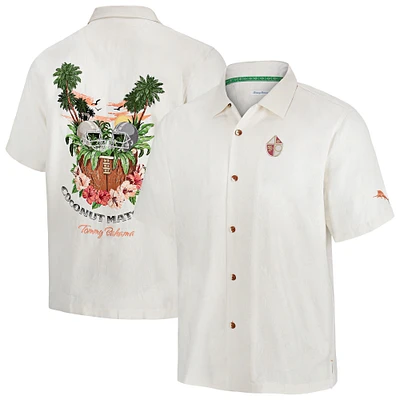 Men's Tommy Bahama White San Francisco 49ers Coconut Matchup Camp Throwback Button-Up Shirt