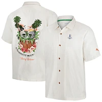 Men's Tommy Bahama White Detroit Lions Coconut Matchup Camp Throwback Button-Up Shirt