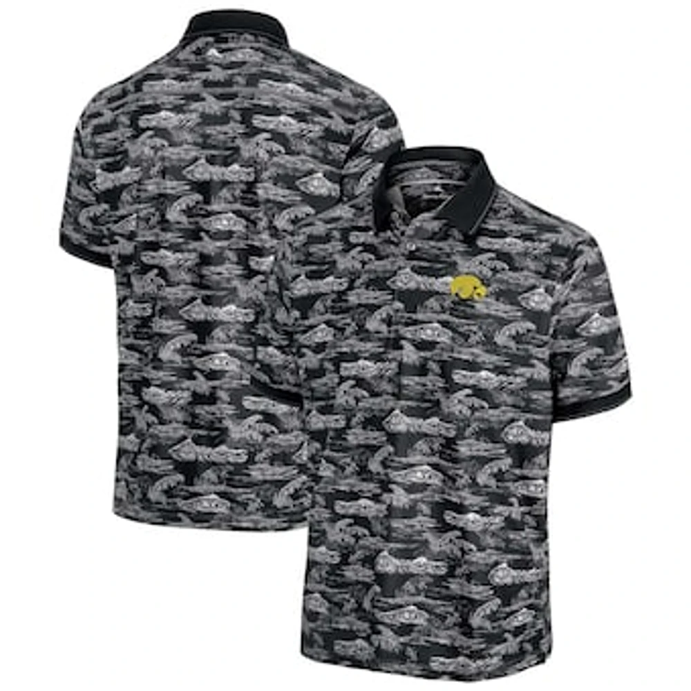 Men's Tommy Bahama Black Iowa Hawkeyes Sport Bay View Polo