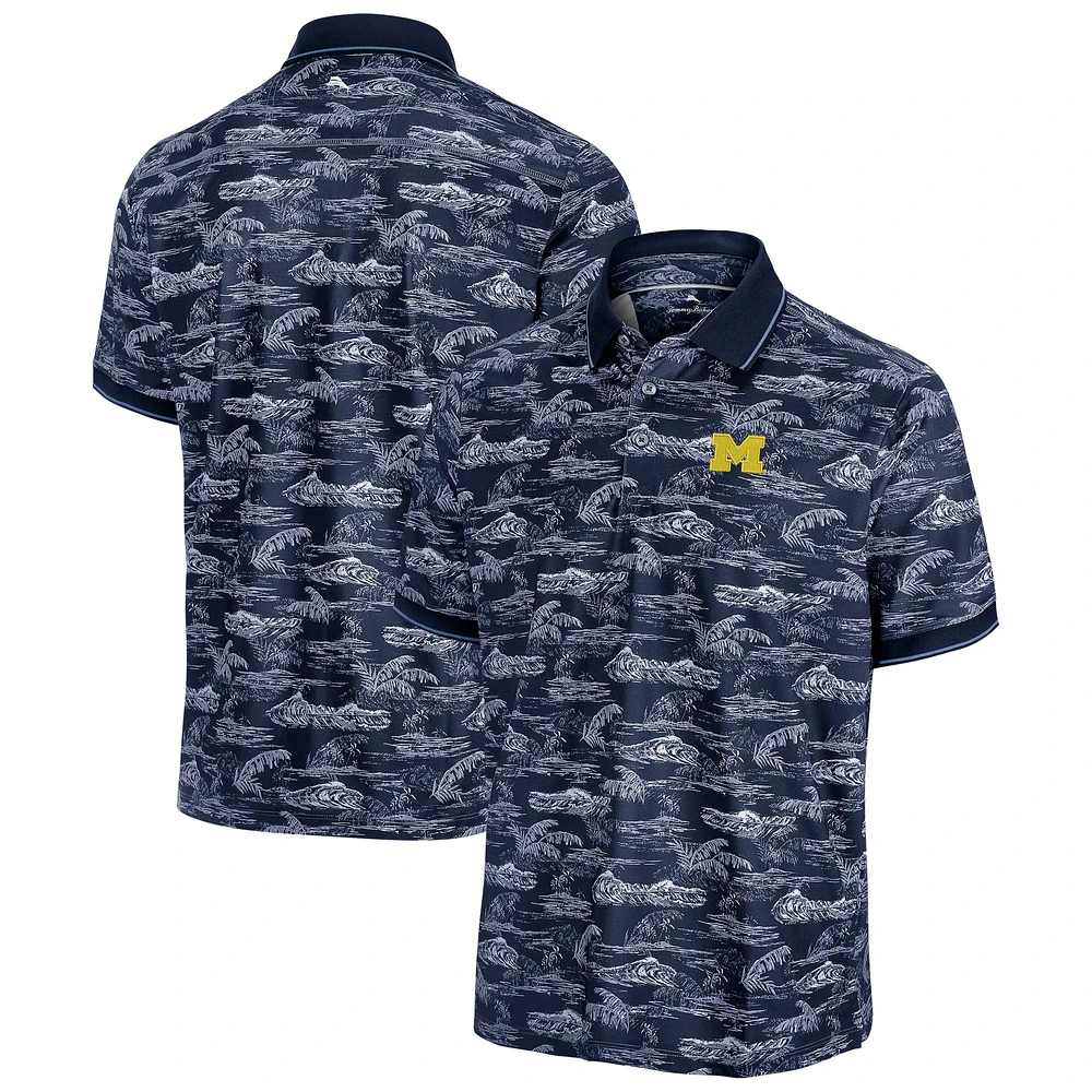 Men's Tommy Bahama Navy Michigan Wolverines Sport Bay View Polo