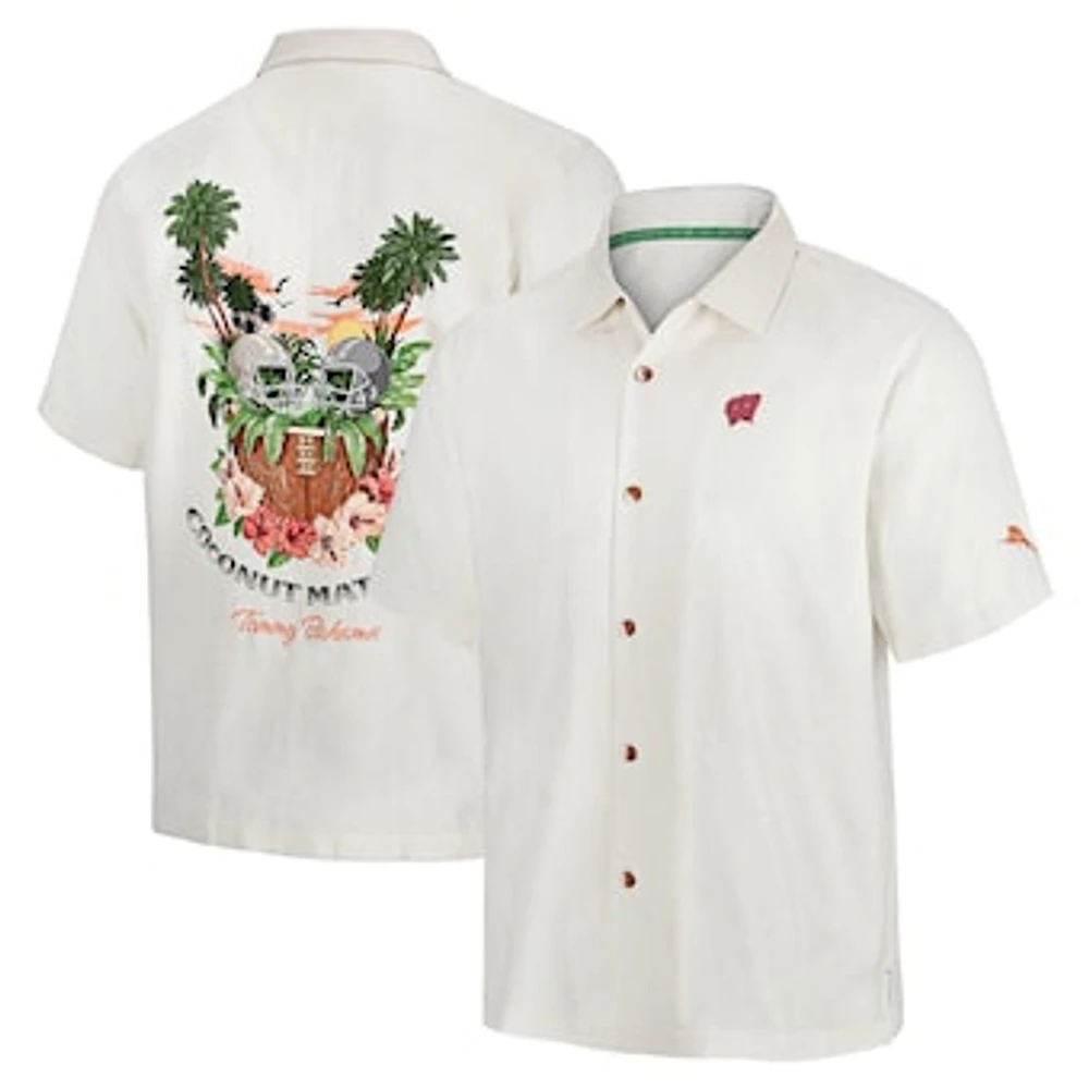 Men's Tommy Bahama White Wisconsin Badgers Coconut Matchup Camp Button-Up Shirt