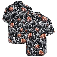 Men's Tommy Bahama Black Texas A&M Aggies Veracruz Cay First Down Blooms Button-Up Shirt