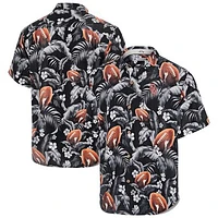 Men's Tommy Bahama Black Oklahoma Sooners Veracruz Cay First Down Blooms Button-Up Shirt