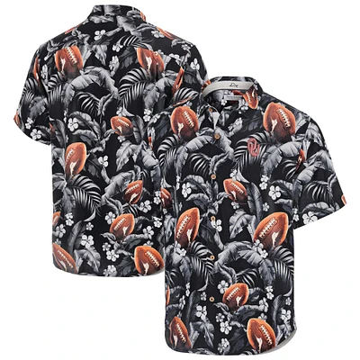 Men's Tommy Bahama Black Oklahoma Sooners Veracruz Cay First Down Blooms Button-Up Shirt