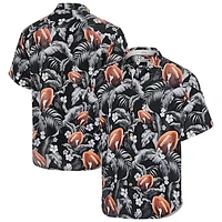 Men's Tommy Bahama Black Oregon Ducks Veracruz Cay First Down Blooms Button-Up Shirt