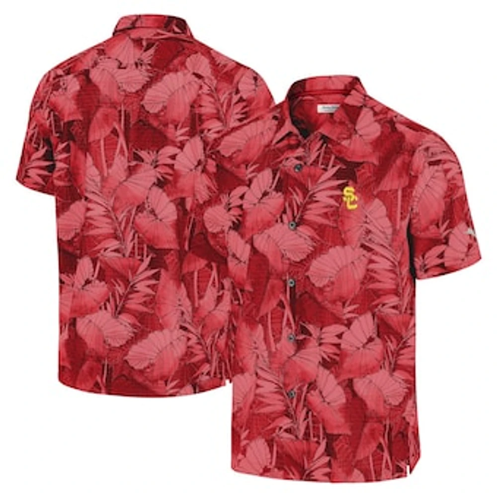 Men's Tommy Bahama Cardinal USC Trojans Coast Nuevo Fronds Button-Up Shirt