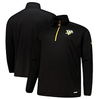 Men's Fanatics  Black Pittsburgh Penguins Big & Tall Authentic Pro Quarter-Zip Pullover