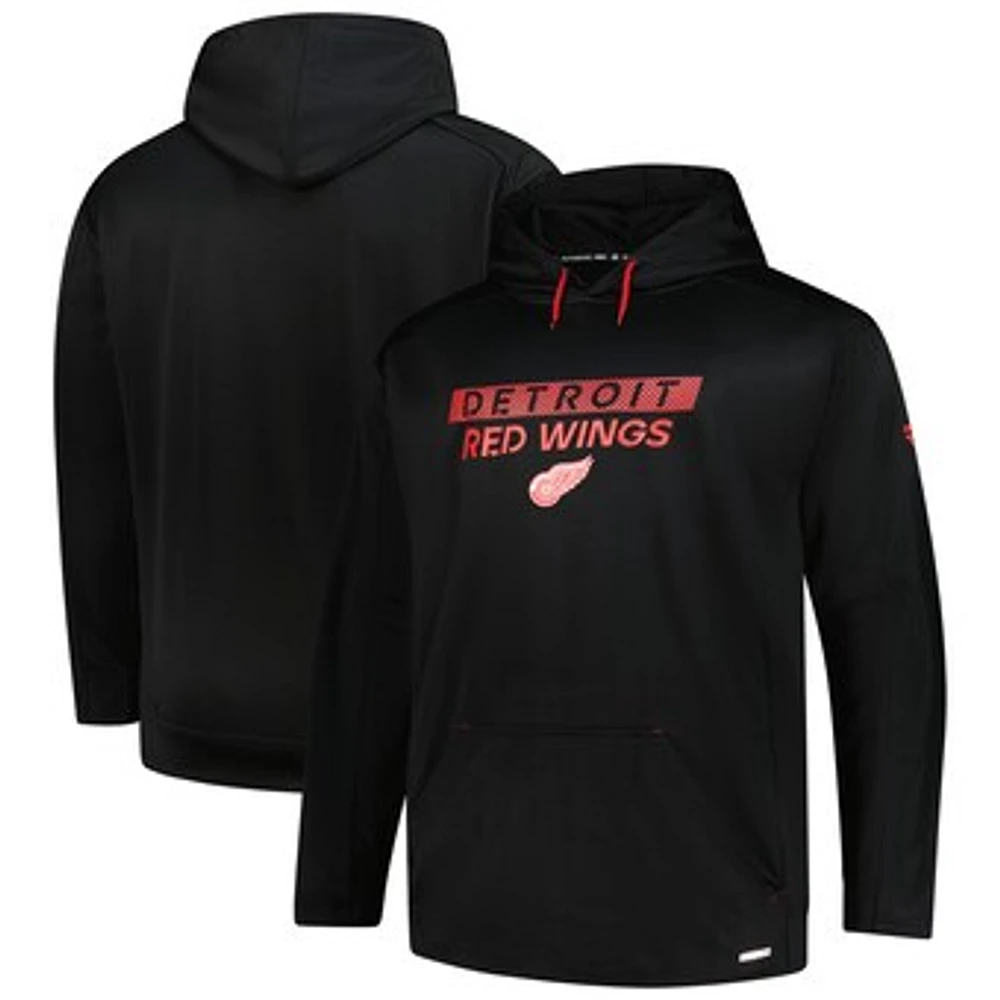 Men's Fanatics Black Detroit Red Wings Authentic Pro Big & Tall Pullover Hoodie