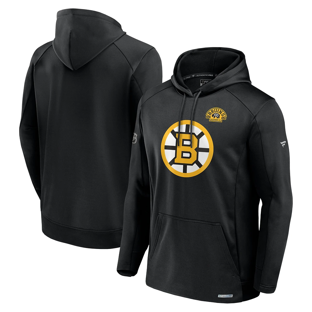 Men's Fanatics Black Boston Bruins Big & Tall Authentic Pro Pullover Hoodie