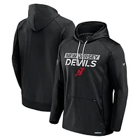 Men's Fanatics Black New Jersey Devils Big & Tall Authentic Pro Pullover Hoodie