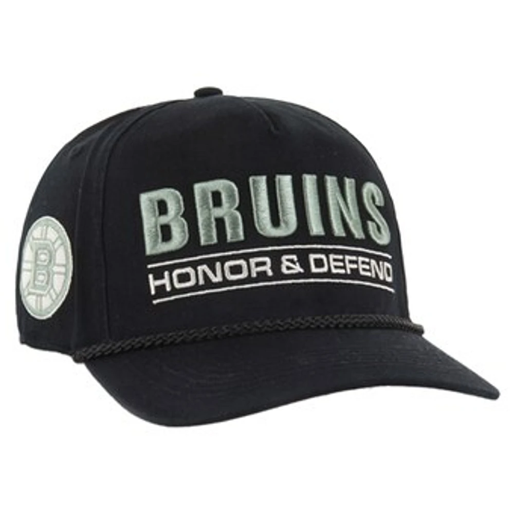 Men's '47 Black Boston Bruins OHT Military Appreciation Homeland Honor and Defend Hitch Adjustable Hat