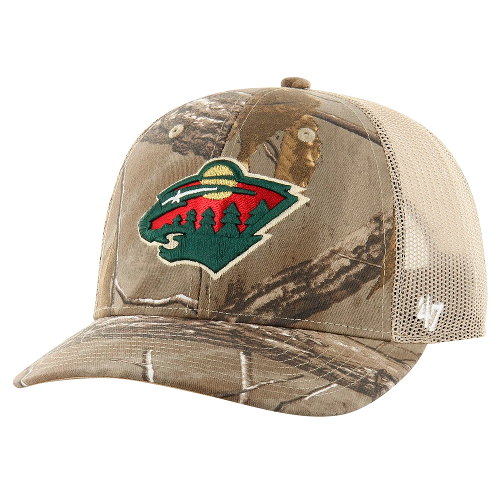 Men's '47 Realtree Camo Minnesota Wild Logo Trucker Adjustable Hat