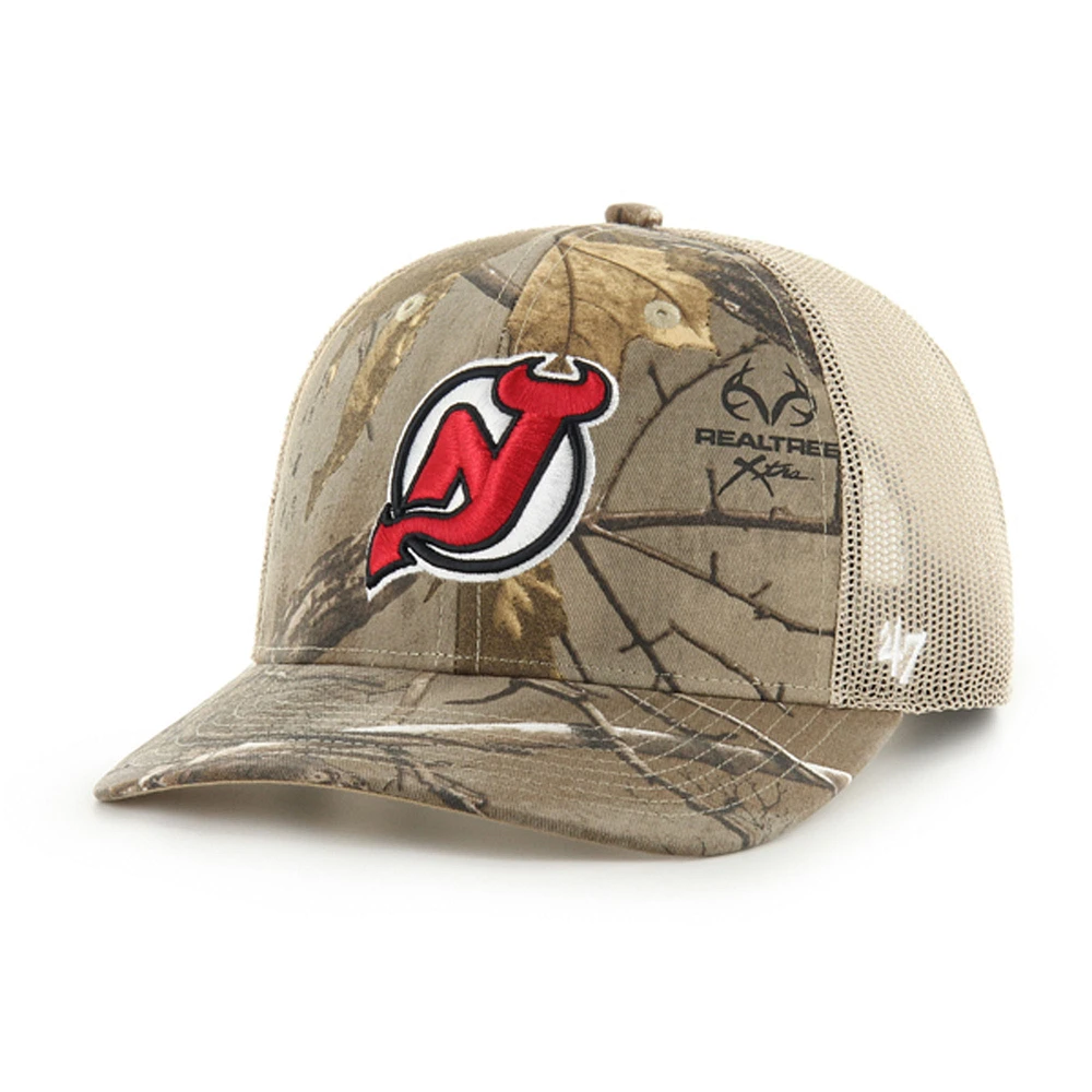 Men's '47 Realtree Camo New Jersey Devils Logo Trucker Adjustable Hat