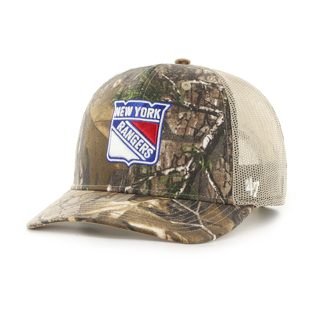 Men's '47 Realtree Camo New York Rangers Logo Trucker Adjustable Hat