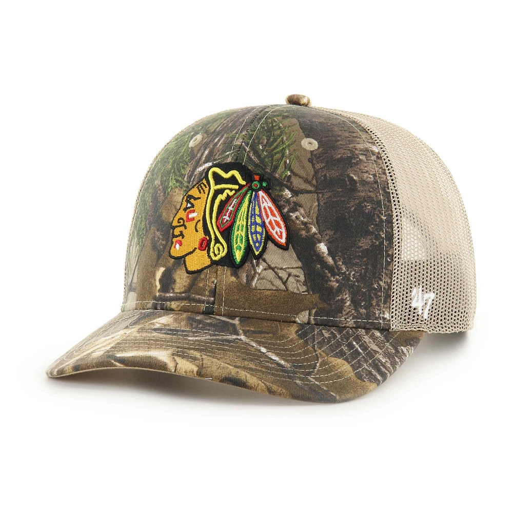 Men's '47 Realtree Camo Chicago Blackhawks Logo Trucker Adjustable Hat