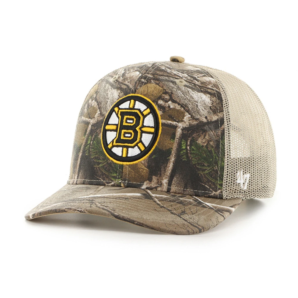 Men's '47 Realtree Camo Boston Bruins Logo Trucker Adjustable Hat