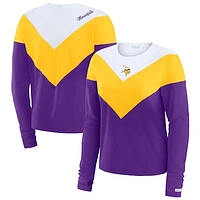 Women's WEAR by Erin Andrews Purple/Gold Minnesota Vikings Chevron Tri-Blend Long Sleeve T-Shirt