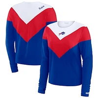 Women's WEAR by Erin Andrews Royal/Red Buffalo Bills Plus Chevron Tri-Blend Long Sleeve T-Shirt