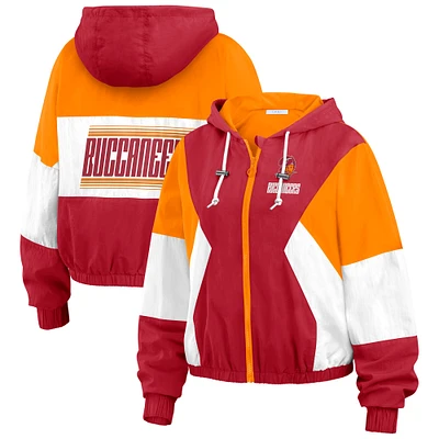 Women's WEAR by Erin Andrews Red/Orange Tampa Bay Buccaneers Color Block Full-Zip Windbreaker Jacket