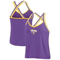 Women's WEAR by Erin Andrews Purple Minnesota Vikings Cross Strap Tri-Blend Tank Top