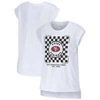 Women's WEAR by Erin Andrews White San Francisco 49ers Checker Muscle Tank Top