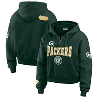 Women's WEAR by Erin Andrews Green Bay Packers Plus Patch Quarter-Zip Hoodie