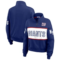 Women's WEAR by Erin Andrews Royal New York Giants Quarter-Zip Jacket