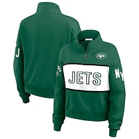 Women's WEAR by Erin Andrews Green New York Jets Quarter-Zip Jacket