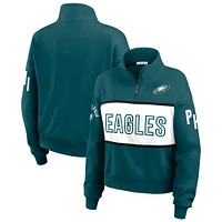 Women's WEAR by Erin Andrews Green Philadelphia Eagles Quarter-Zip Jacket