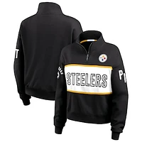 Women's WEAR by Erin Andrews Black Pittsburgh Steelers Quarter-Zip Jacket