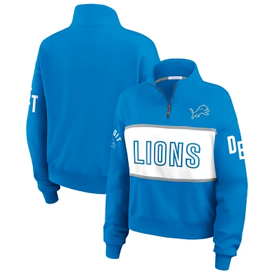 Women's WEAR by Erin Andrews Blue Detroit Lions Quarter-Zip Jacket